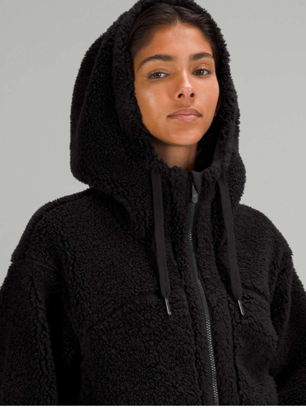 #579 Lululemon Reversible Fleece Jacket Black Size 4 Hooded Full Zip - Picture 2 of 8
